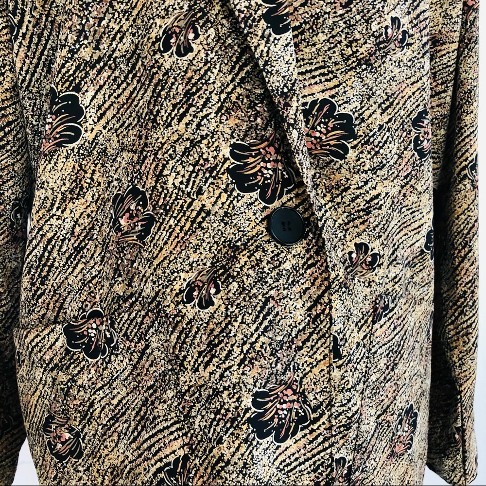 Vintage Silky Spring Patterned Blazer Oversized L… - image 6